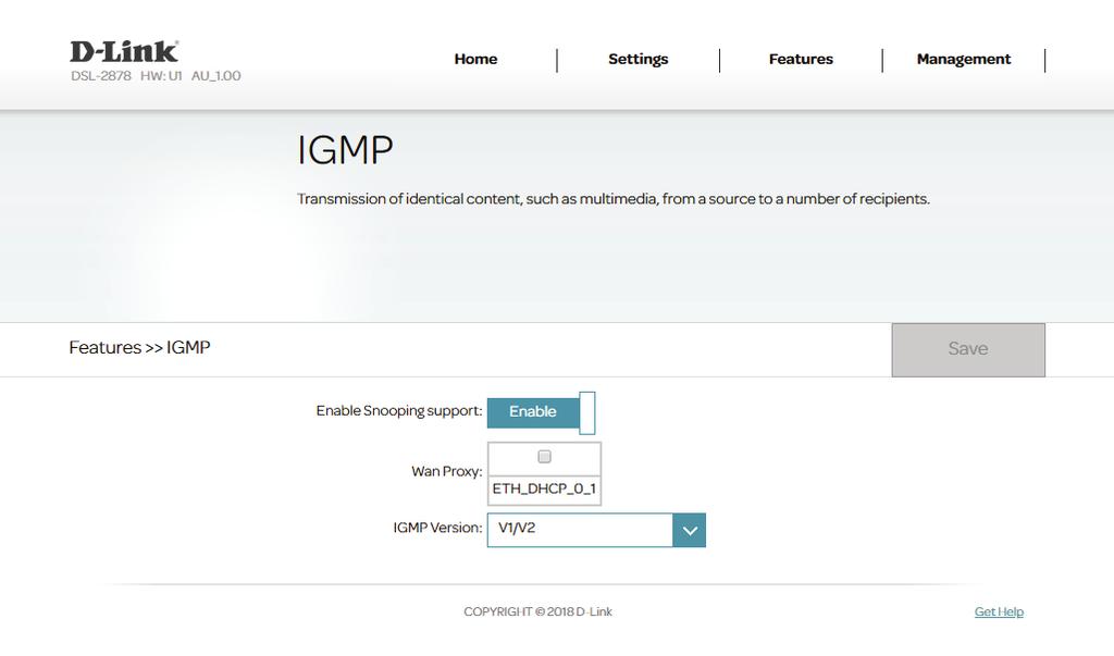 Section 4 - Configuration IGMP The Internet Group Management Protocol (IGMP) Transmission allows for the transmission of identical content, such as multimedia, from a source to a number of recipients.