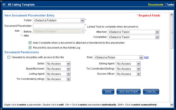 Admin Page Adding Dcument Placehlders t a Template The pre-built templates cme with dcument flders and placehlders.