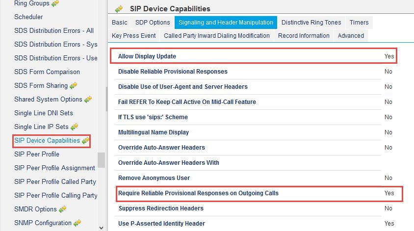 Figure 68: SIP Device Capabilities - SDP Options MiCollab Client Setup on MiCollab Figure 69: SIP Device Capabilities - Signaling and Header Manipulation Create the MiCollab client user accounts and