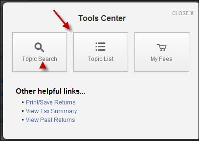 3) Now that you are in your state s interview, if you are using the TurboTax CD/Download, click on the Show Topic List (in