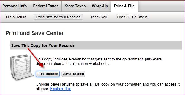 Follow these steps: 1) Go to the Print & File tab and click on Print/Save for Your Records.