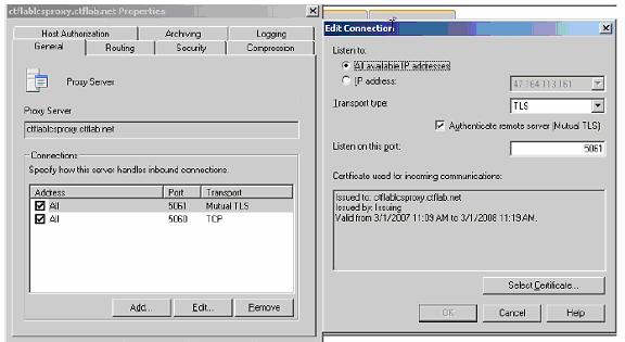 Enterprise Edition 261 Figure 156 Proxy Server Edit Connection - TLS 4 To confirm the TCP settings for the Proxy Server, check the