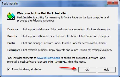 2. Dismiss the Pack Installer welcome window. Figure B-2 shows the window. Read the contents, then click OK.