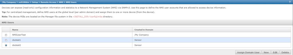 7 Managing configuration for each device Management of device access Management of NMS users The NMS Users tab enables you to manage NMS users at the device level.