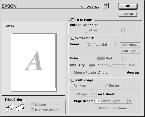 Making settings in the Layout dialog box You can modify the page layout of your document using the printer driver settings located in the Layout dialog box.