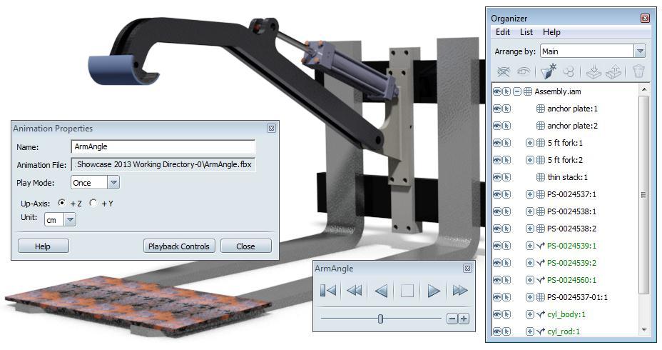 The benefit the Suite adds to the Showcase utilization resides in the quick creation of a set Showcase environment through a template setting designed in Inventor.