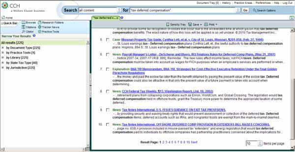 Viewing Search Results and Documents Your search results appear in the right pane of your screen.