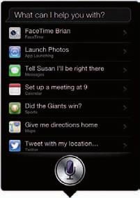 Onscreen guide Siri prompts you with examples of things you can say, right on screen. Ask Siri what can you do or tap when Siri first appears.
