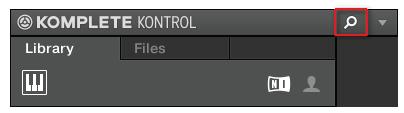 Basic Concepts Adjusting the KOMPLETE KONTROL Software Interface 2.2.1 Showing/Hiding the Browser Click the Browser button (with the magnifier symbol) in the header to show and hide the Browser.