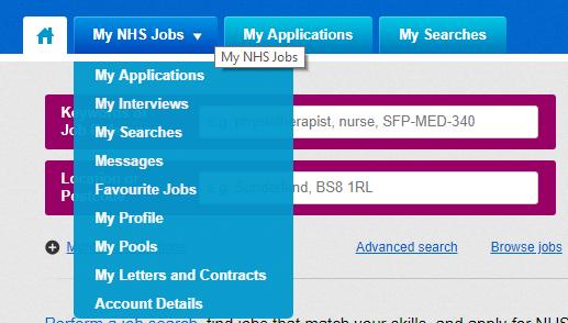 My Letters and Contracts The email link, the notification, and the 'Letters and contracts' link alongside an application will all navigate you to the 'My Letters and Contracts' page of your NHS Jobs