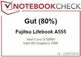 Data Sheet FUJITSU Notebook LIFEBOOK A555 Power supply Battery notes Battery life may vary depending on product model, configuration, applications, power management settings and features utilized.