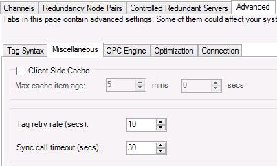You use this tab to redefine separators for OPC item names.