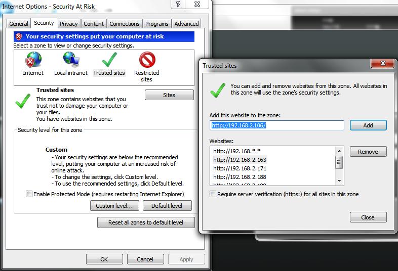 Step 2: In the "Tools> Internet Options> Security> Internet> Custom Level", "Download unsigned ActiveX