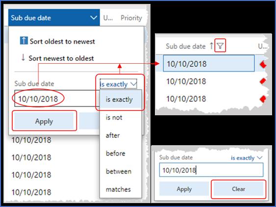 PM4+ Partners Workspace - customize your experience Page 7 Filtering records You can filter a list of records three different ways: by the column field value, by using the Filter box, or by using the