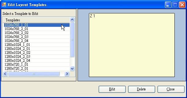 In the Edit Layout Templates windows, select a preferable template for editing.