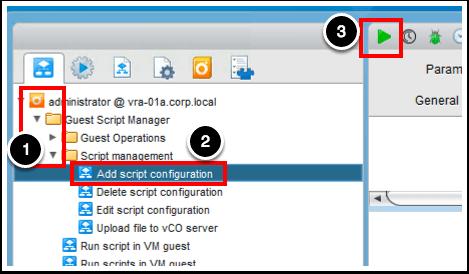 Create a new script Guest Script Manager requires the creation of a "script configuration" before being able to execute a command in the guest os.