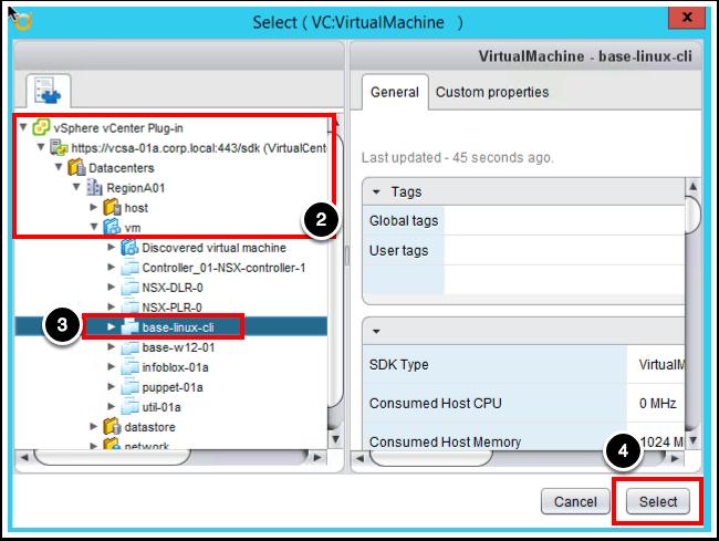 Select linux VM 1. Click on Not set for the VM field (not shown) 2.