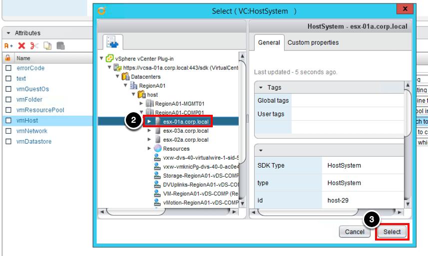 Configuring vmhost Attribute 1. Click Not Set to set the value for vmhost (not shown) 2.