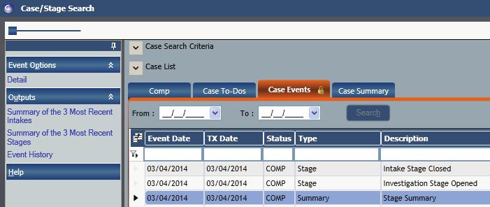 The New Stage Summary Window Upon Build implementation, there will no longer be a CPRS link on the NAVIGATION PANE of the My Workload tab; the Child Protective Record Summary window will no longer be