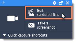 Opening the editor To open the capture editor, click Edit files on the launcher: Or click Edit captured