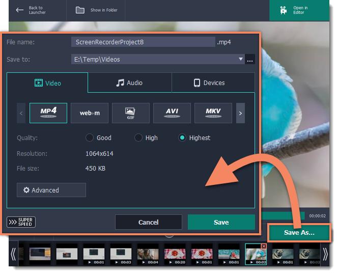 Changing the format New recordings are created in the MKV format which is supported by most players. This guide will show you how to save your video recordings in a different format.