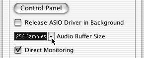Making audio buffer settings Audio buffers affect how audio is sent to and from the audio hardware. The size of the audio buffers affect both the latency and the audio performance.