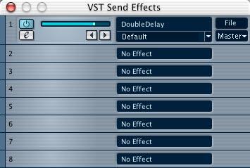 3. Select DoubleDelay in the Delay subfolder. The effect is loaded into the first effect slot.