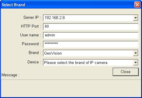 3. Type the IP address, username and password of the camera. Modify the default HTTP port if necessary. Figure 6-3 4.