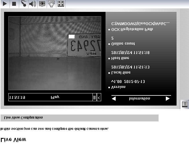 3 Accessing the Camera 3.3 The Control Panel of the Live View Window To open the control panel of the Live View window, click the arrow button on top of the viewer.