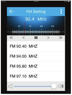 5. Tap FM Set to FM radio. 6. Tap Mode to light effect.