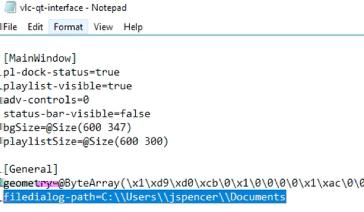 Now when jspencer runs the application, the user name is properly reflected in the INI file.