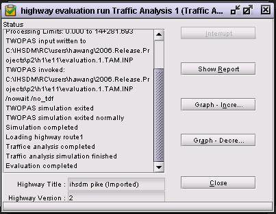 III. Run TAM Evaluation 1. The status screen shows the progress of the evaluation.