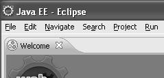 top right of the Workbench, and select Other Java EE (as shown below) Eclipse opens with a Welcome screen which allows you