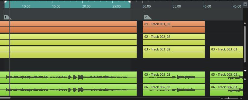 Project Window Track View In Stereo Mode, you can set the volume and the pan position for the track in the stereo mix.