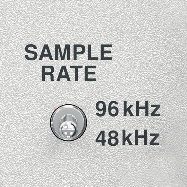 Dual Sample Rate Support A dedicated slide switch is provided for either 48 or 96 khz sample rates, allowing the to work with
