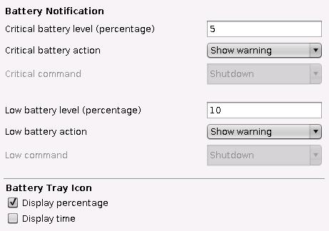 System standby CPU power plan Tray icon Specify how long the user can be inactive before the system switches to standby mode from Never or 10 Mins to 24 Hours.