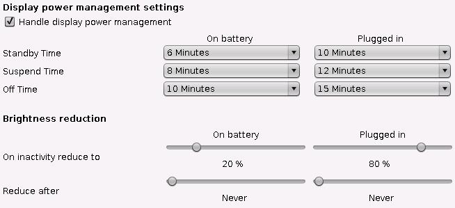 Critical battery level (percentage) Critical battery action Critical command Display percentage Display time Here you can configure the battery level percentage below which the battery level is