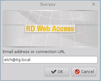 When logging in via RD Web Access, the user will be given a login window where they must only enter their corporate e-mail