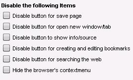 Figure 20: Context menu settings 5.8.3.