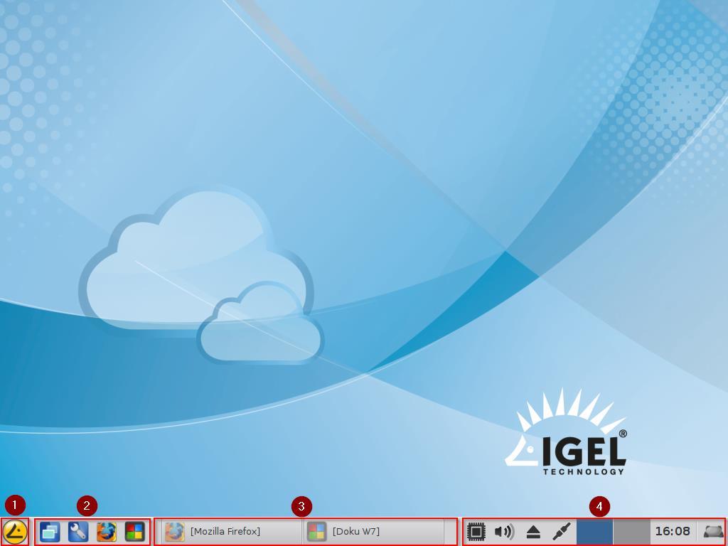 1.1. The IGEL Linux desktop You can operate the thin client