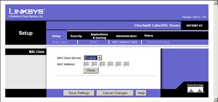 For the Router s Web-based Utility Figure E-3: MAC Address/Physical Address For MAC filtering, enter the 12-digit MAC address in this format,