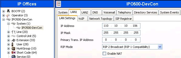 Obtain LAN IP Address From the configuration tree in the left pane, select System to display the IP500-DevCon screen in the right pane.