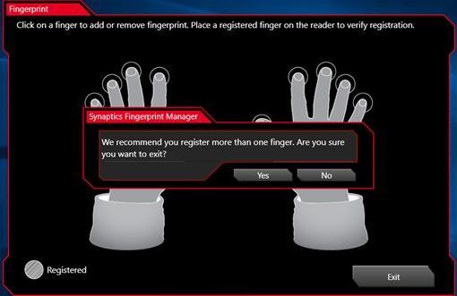 Selecting Fingerprint Reader Method: It is recommended that you register more