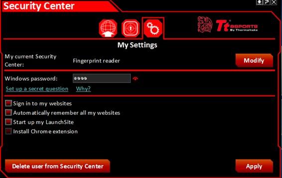 Registering Website Accounts Users have the option to allow the Security Center to automatically register your other website accounts by simply going to My Settings and clicking automatically