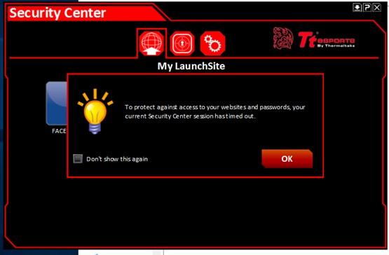 Accessing Encrypted Files & Folder If the Security Center is left open and idle for over 1 minute, the session will