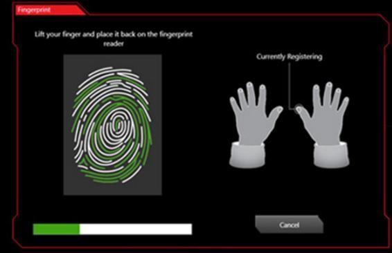 [STEP 3] Place selected finger on the fingerprint sensor of the DRACONEM RGB
