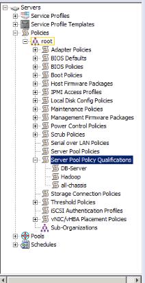 Using Qualification Policies to Pool Servers Customer uses a variety of server configurations for different functions C240 10 Drive 96GB Memory C220 8 Drive 96GB Memory C240 2 Drive 128GB Memory C460