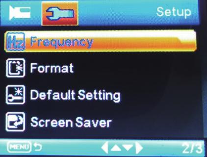 On - Date shows on the screen and this is the default value. Off / On G - Sensor Setting for the sensitivity to detect collision to protect the recording video.
