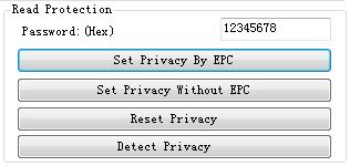 (2) Select the memory area. (3) Select protection type. (4) Enter the access password. (The password cannot be "00000000." To change the password, please refer to [5.4.1 Change Access-Password].