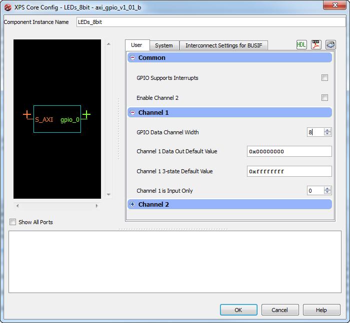 Lab Workbook Integrating Fabric on the Zynq Extensible Processing Platform 2-2-8. Select Channel 1 to view Channel 1-related configurable parameters.